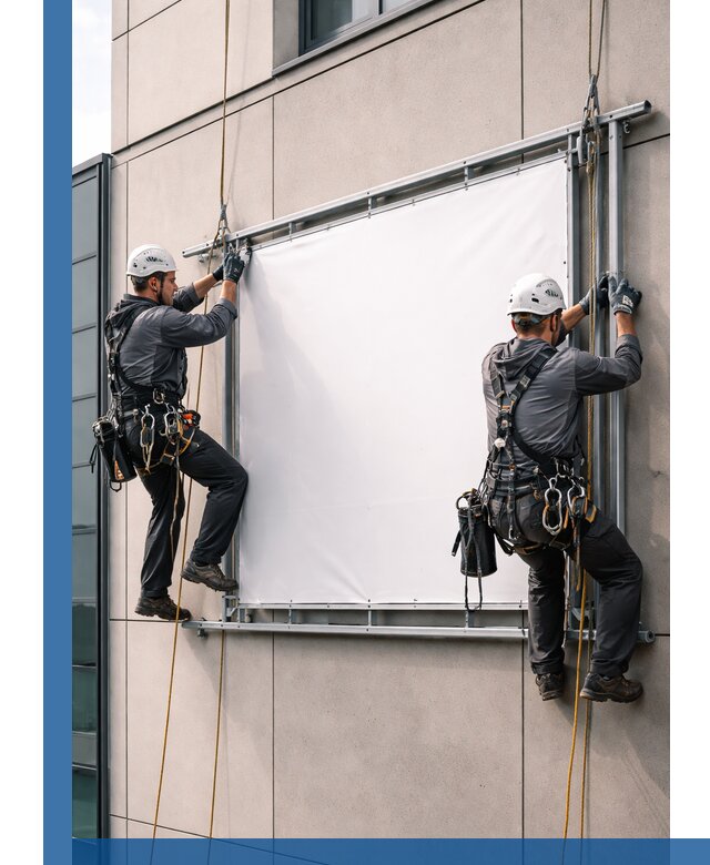 Монтаж наружной рекламной вывески в Елабуге под ключ