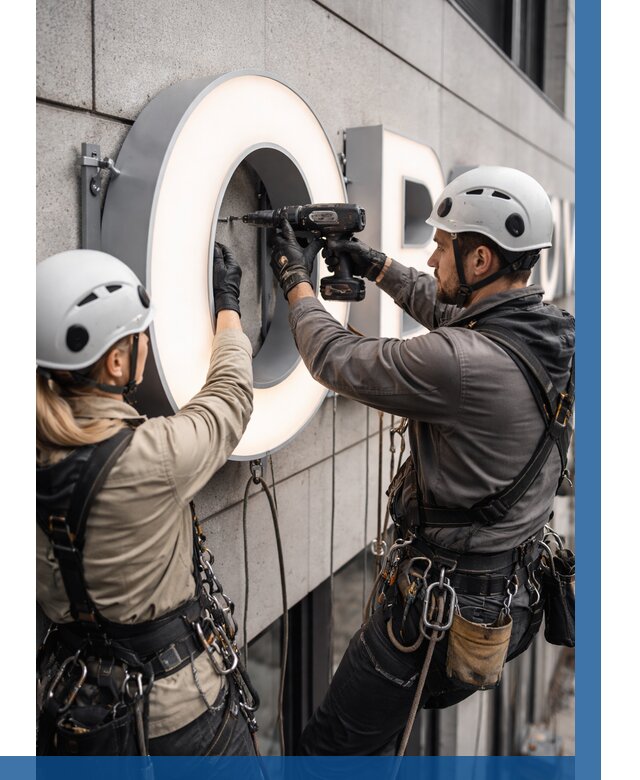 Монтаж световых букв в Елабуге от 3038 р. под ключ ВЫСОТНИК-Лбг