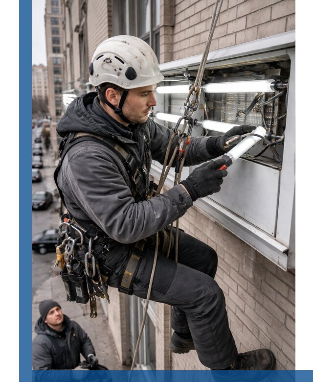 Профессиональная замена ламп в наружной вывеске в Елабуге