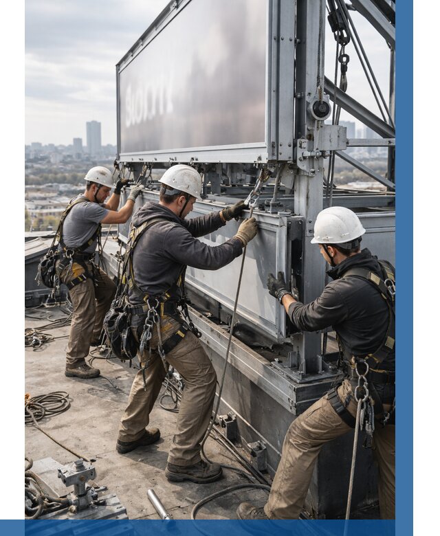 Монтаж крышной рекламной конструкции в Елабуге от 60768 р.|ВЫСОТНИК-Лбг