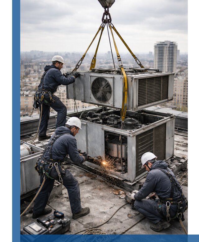 Демонтаж крышной установки в Елабуге любой сложности