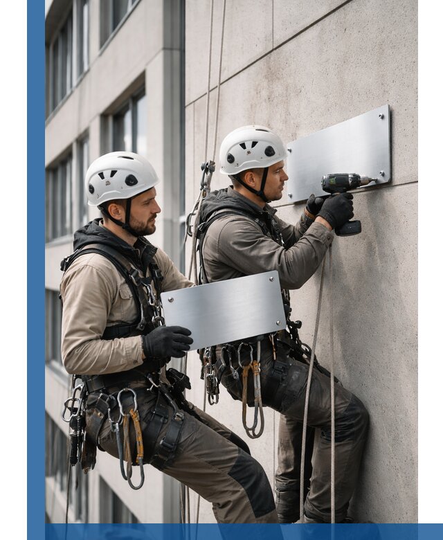 Монтаж табличек и указателей в Елабуге для зданий и сооружений