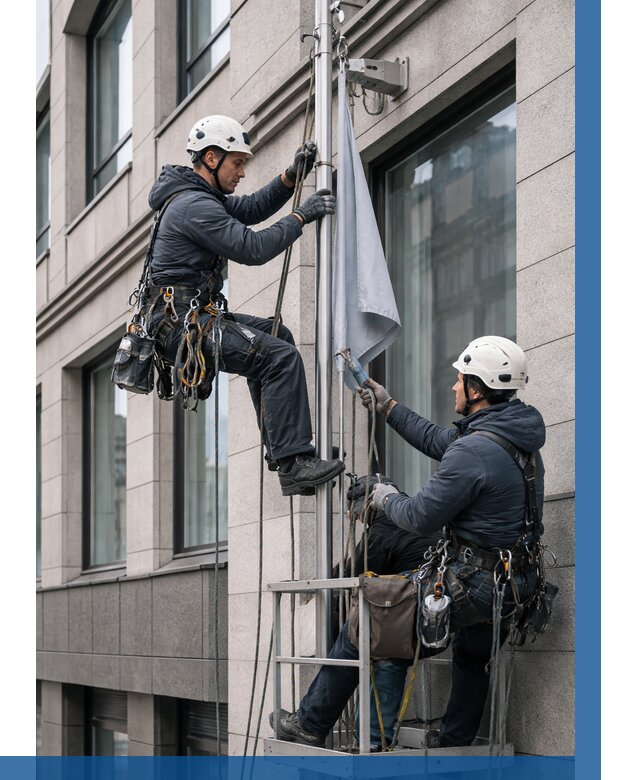 Установка флагов на фасаде в Елабуге от 4558 р. | ВЫСОТНИК-Лбг