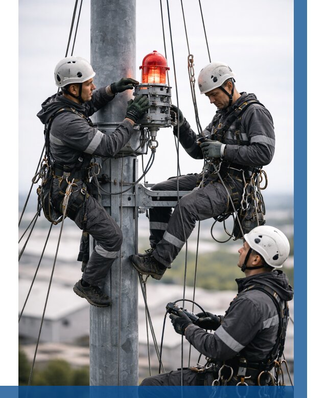 Монтаж заградительных огней в Елабуге от 8609 р. | ВЫСОТНИК-Лбг