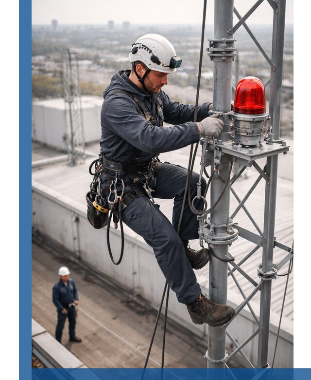 Монтаж заградительных огней и обслуживание объектов в Елабуге