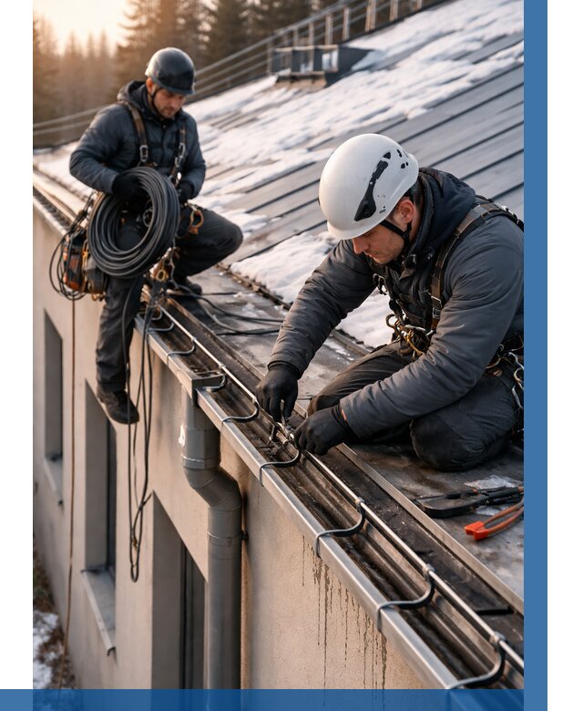 Монтаж греющего кабеля на кровле в Елабуге от 456 р. | ВЫСОТНИК-Лбг