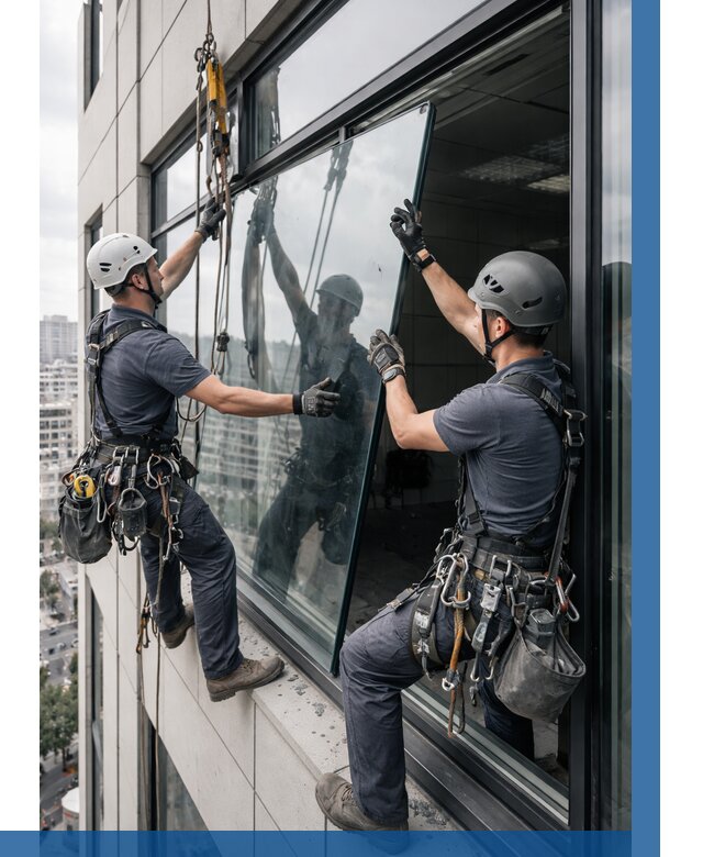 Замена стеклопакетов на высоте в Елабуге от 5570 р. | ВЫСОТНИК-Лбг