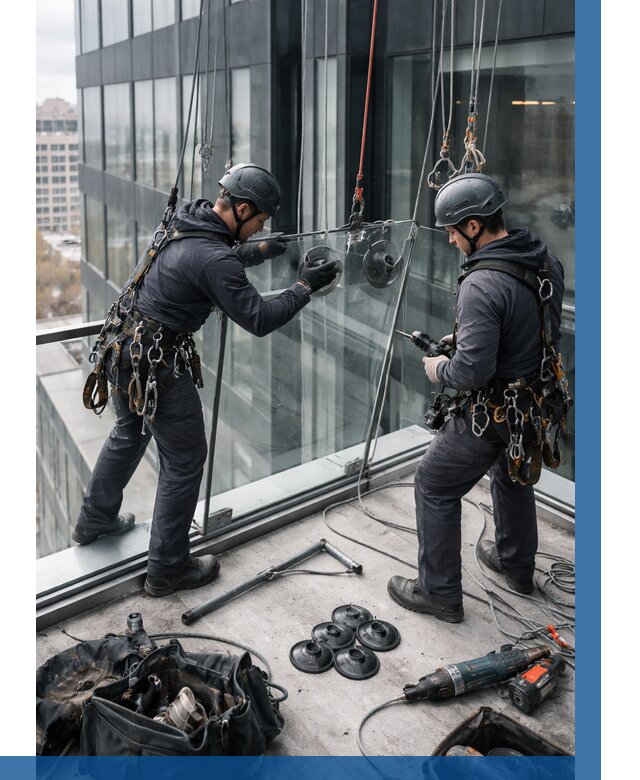 Монтаж стеклянных ограждений в Елабуге от 2532 р. | ВЫСОТНИК-Лбг