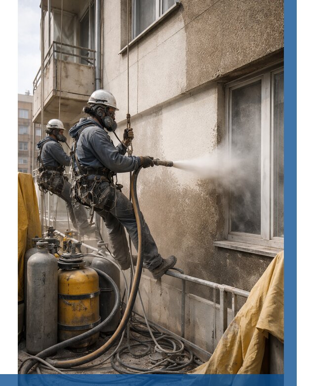 Пескоструйная очистка фасада в Елабуге от 658 р. | ВЫСОТНИК-Лбг