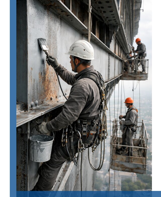 Покраска металлоконструкций на высоте в Елабуге профессионально