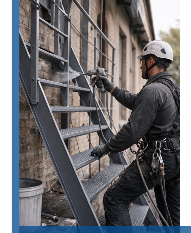 Покраска и антикоррозионная защита пожарных лестниц в Елабуге