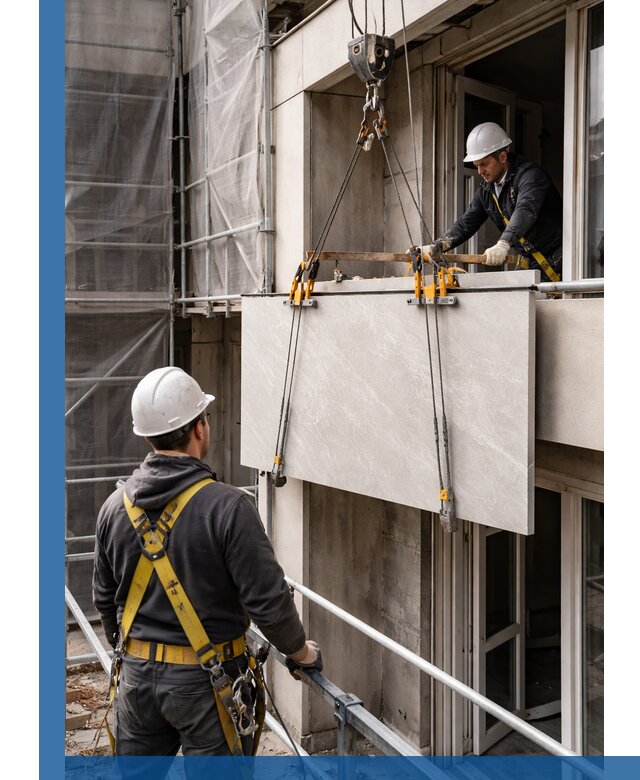 Подъем керамогранита на этаж в Елабуге грузчиками и техникой