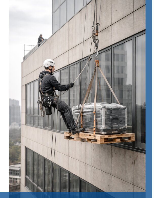 Спуск груза по фасаду в Елабуге от 3545 р. | ВЫСОТНИК-Лбг