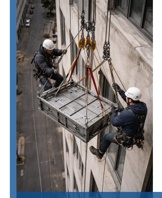 Спуск и подъем грузов по фасаду в Елабуге для зданий