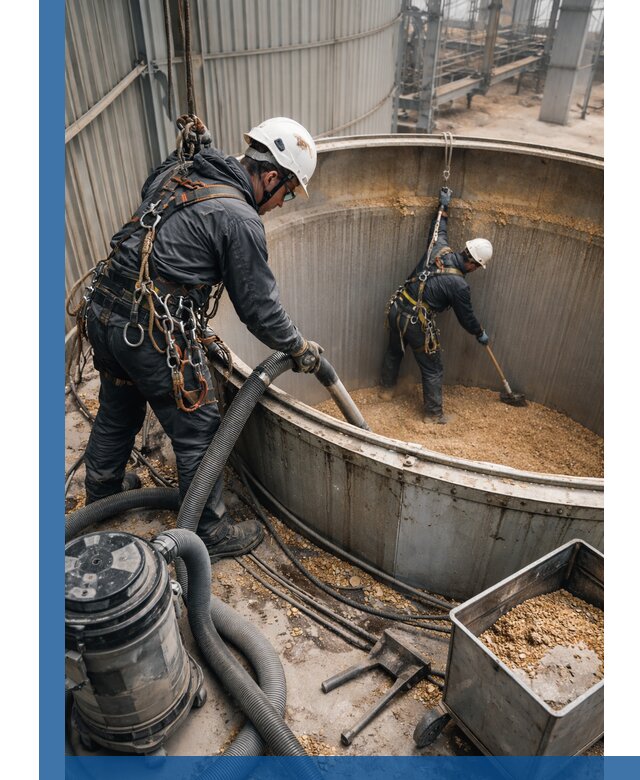 Профессиональная чистка зерновых бункеров в Елабуге с выездом