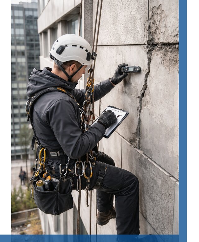 Обследование фасада альпинистами в Елабуге от 122 р. | ВЫСОТНИК-Лбг