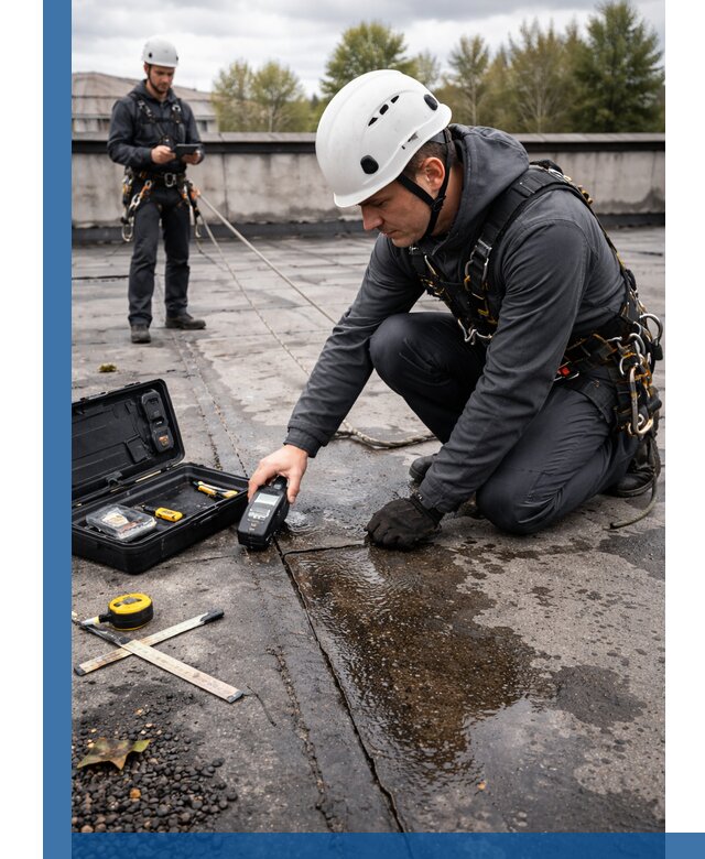 Обследование кровли на протечки и выявление дефектов в Елабуге