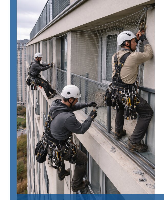 Профессиональный монтаж защитной сетки от птиц в Елабуге